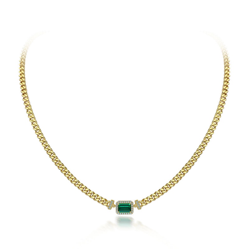 2022 NOUVEAU 1CT CULTIVET EMERADD PENDANT 925 Collier simple réglable en argent