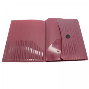 Sac de document de bouton en plastique de taille A4 pour l\'école et le bureau