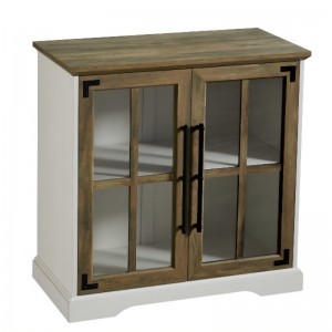 Cuisine de salle à manger du salon buffet armoire de rangement buffet, 32 pouces, 2 portes étagère double, style contemporain