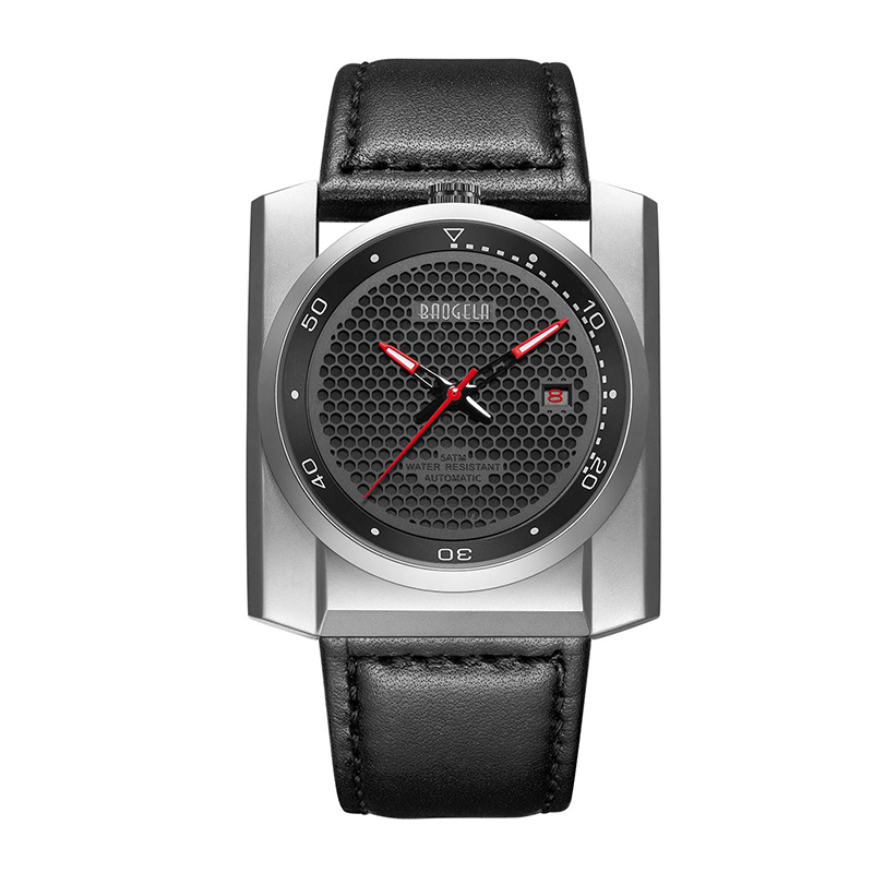Baogela New Sports Watch Men's Trend Big Dial Square Men \\ Watch Luminal imperméable Automatique mécanique ATTENTION 6775