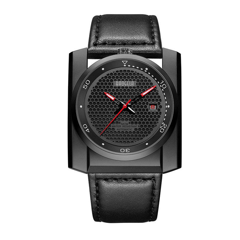 Baogela New Sports Watch Men's Trend Big Dial Square Men \\ Watch Luminal imperméable Automatique mécanique ATTENTION 6775