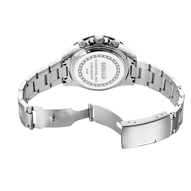 Baogela Men Watch Top Brand Brand Luxury Sports Quartz Watches Strap en acier inoxydable Chronographe étanche Chronographe Wrist 2210 Black Blanc