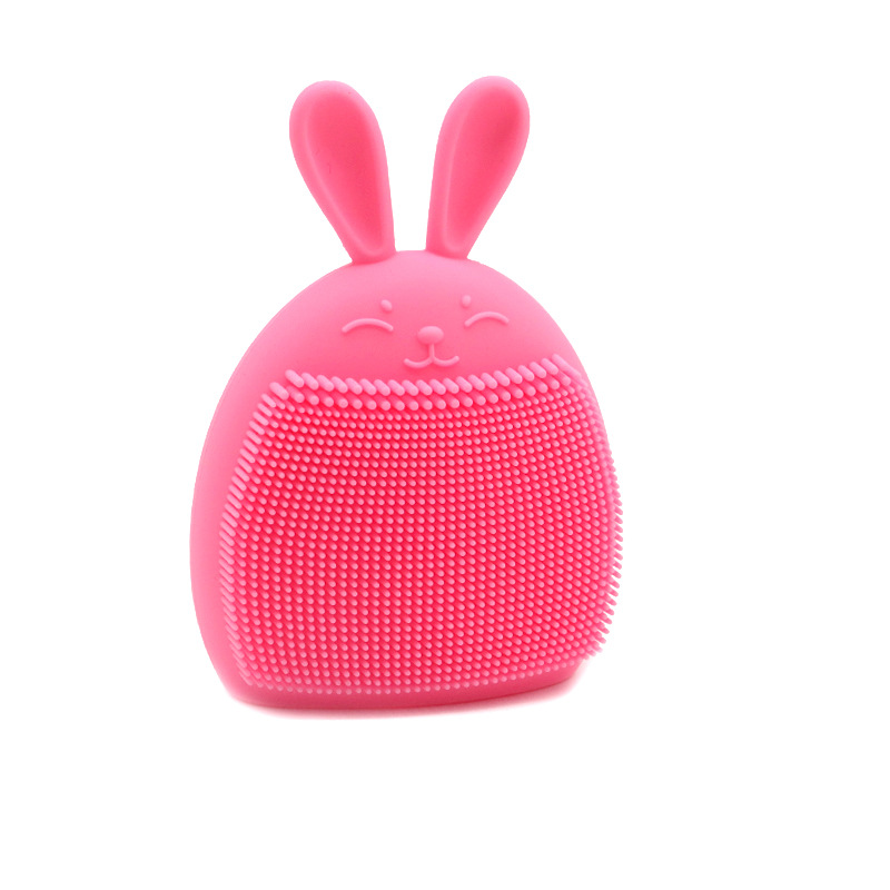 Élimination de la tête double face, brosse denettoyage de lavage en silicone pour visage de lapin