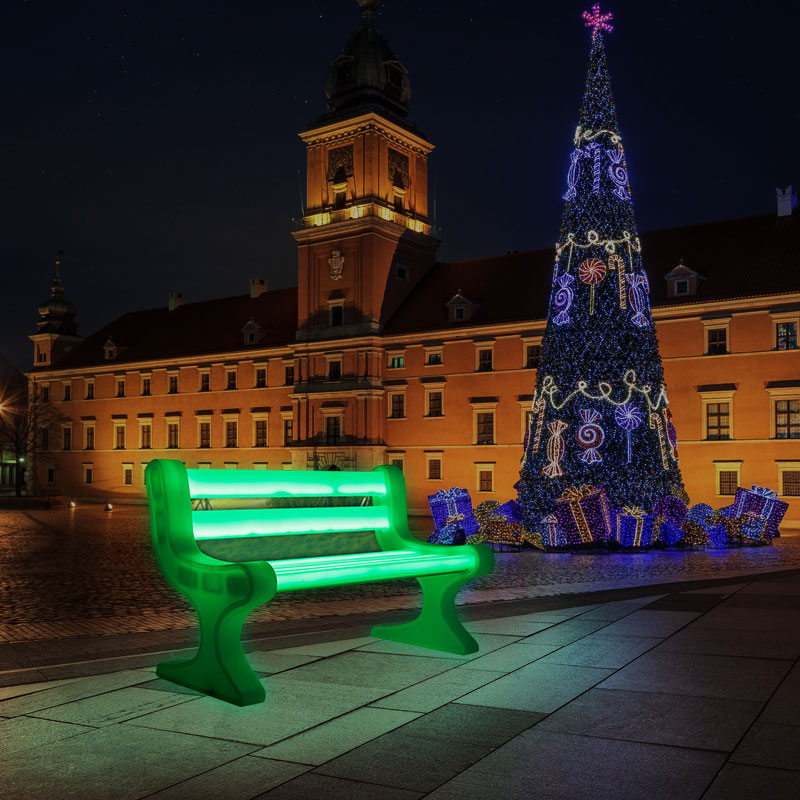 Banc extérieur à LED à LED bon marché à vendre, RVB Couleur Changement en plastique Banc de salon à LED à l'étranger pour le jardin, le parc, le patio