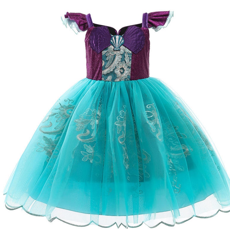 Filles petite sirène ariel princesse robe halloween costume de fantaisie enfants bébé fille carnaval des vêtements de fête d'anniversaire