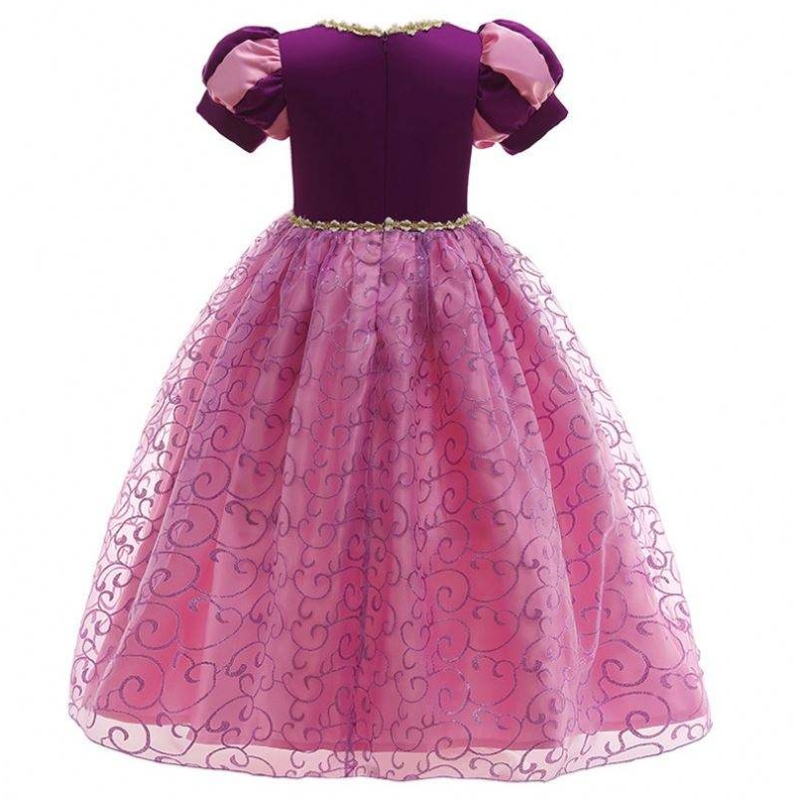Girls Girls Princesse Rapunzel Habillage Enfants Enfants Costume Halloween Robe de fête d'anniversaire D0694