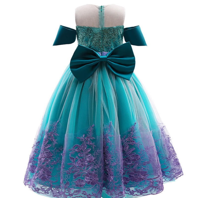 Sirène princesse fille robe enfants halloween cosplay costumes bébé fille robe violette enfants