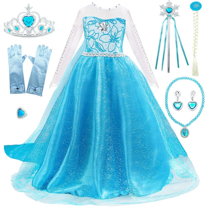 The New Aisha Party Princess Dress Girls Long Robe Aisha Princess Robe avec un ensemble complet d'accessoires