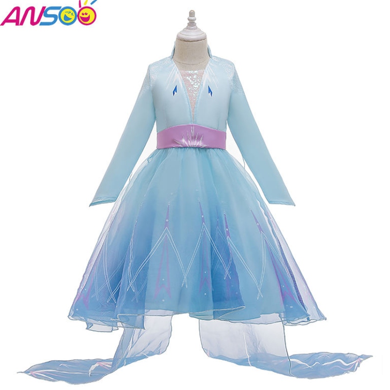 ANSOO les plusnouveaux enfants célébrités vêtements princesse elsa porter des costumes d'Halloween robes pour les filles