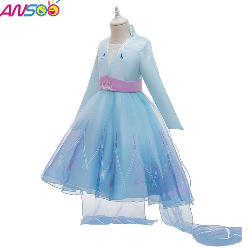 ANSOO les plusnouveaux enfants célébrités vêtements princesse elsa porter des costumes d'Halloween robes pour les filles
