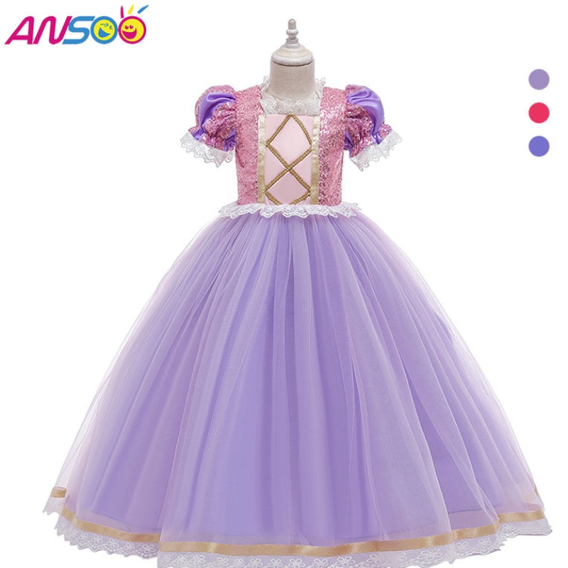 Ansoo Kids Birthday Party Robes Halloween Easter Carnival Cosplay Princess Sofia Rapunzel Habill Up Girls Costume