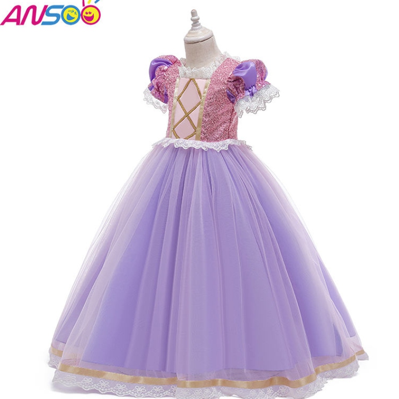 Ansoo Kids Birthday Party Robes Halloween Easter Carnival Cosplay Princess Sofia Rapunzel Habill Up Girls Costume