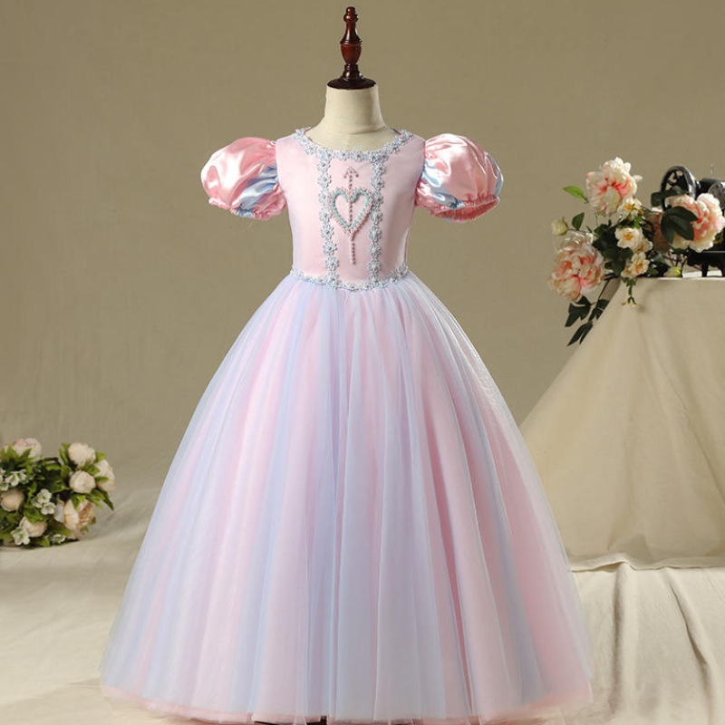 2022 Nouvelle arrivée Girls de haute qualité \\ 'robes à manches courtes filles robes 2-12 élégantes