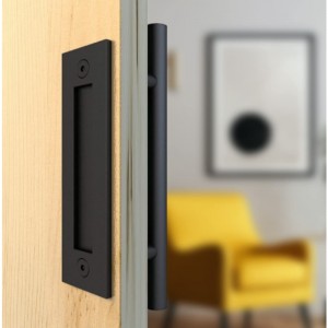 BH001 Black Round Garn Porte de traction Poignée de porte coulissante Poignée, poignée de porte en bois de grange