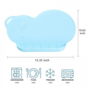 Siliconenon séduisant portable réutilisable Placemats pour enfants minuscule dîner