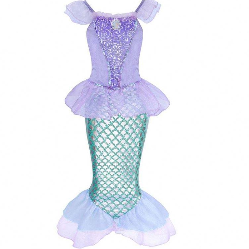 2021 Vêtements pour enfants Été Petites filles Costume de sirène Robes de princesse 3-10 ans