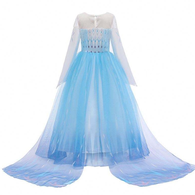 Halloween Carnival Birthday Party Cosplay tenue Ice 2 Hobe Elsa à manches longues pour les filles HCGD-009