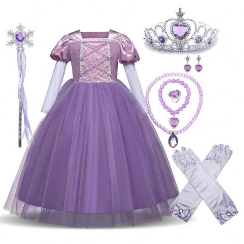 Halloween Cosplay Party Dress Up 2-11y Little Girl Kids Gends Princess Costumes avec accessoires DGHC-001
