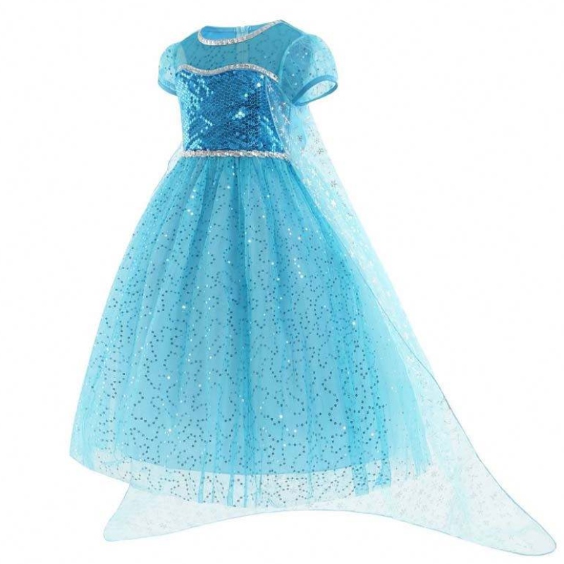Little Princess All in One Set Crown Wand Gants Halloween Elsa Cosplay Costume avec accessoires HCGD-026