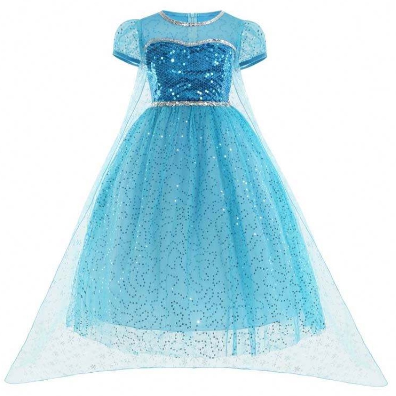 Little Princess All in One Set Crown Wand Gants Halloween Elsa Cosplay Costume avec accessoires HCGD-026