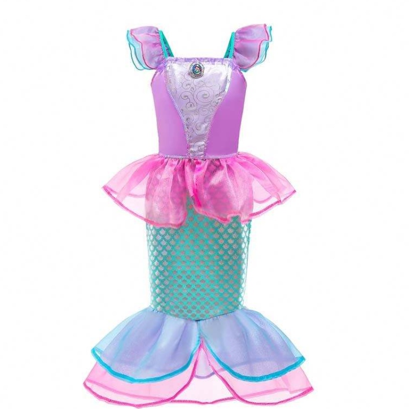 Amazon Hot Selling Fancy Party Princess Ariel Cosplay Up Kids Costume sirène DGHC-028