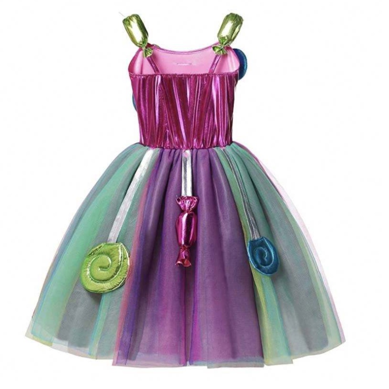 Girls Birthday Pageant Dress Up Rainbow Tulle Robes Costumes Candyland avec bandeau DGHC-081