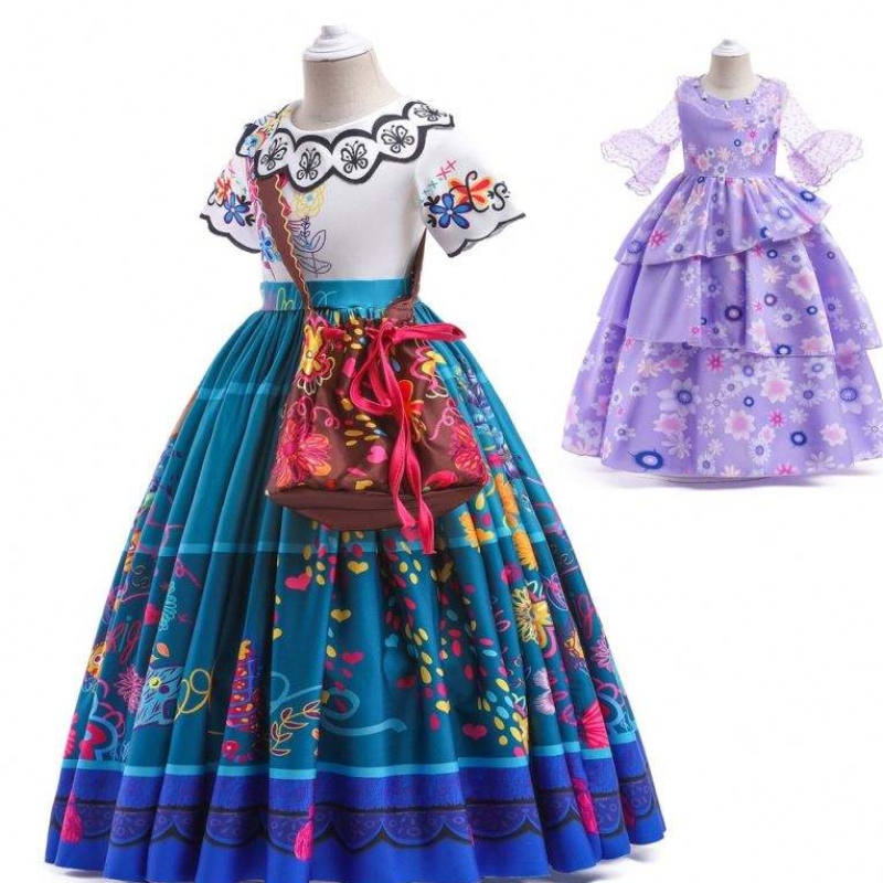 Factory Direct Supply New Carnival Kids Party Cosplay Costume Isabella Purple Encanto Robe For Kids HCIS-001