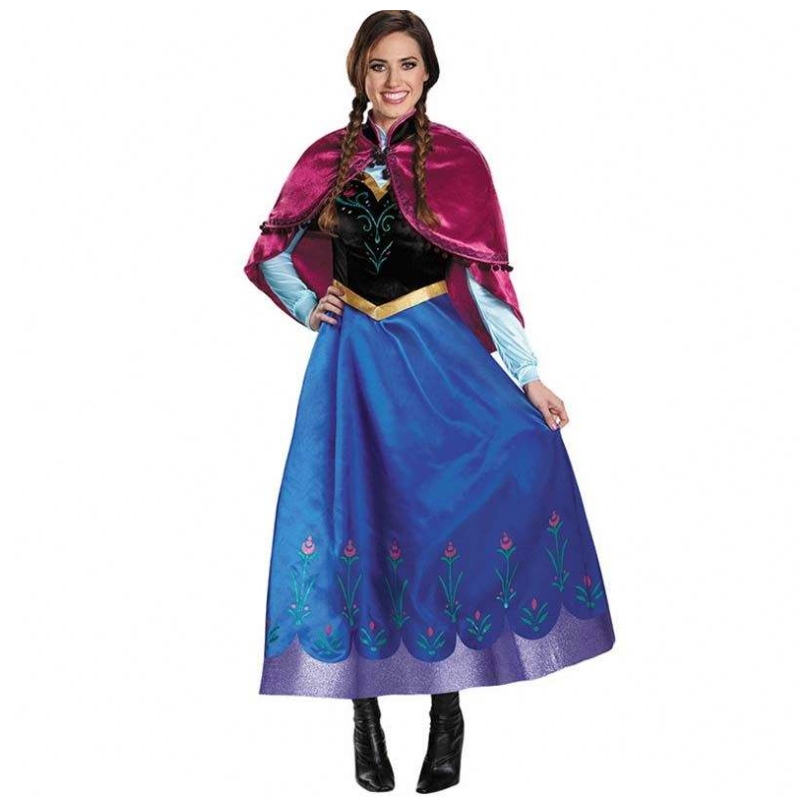 Best Seller 2022 Adulte Elsa Anna Cosplay Woman Halloween Costume princess robe adulte anna costume with cloak hcgd-053