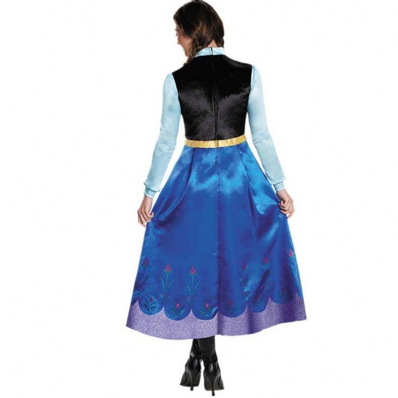 Best Seller 2022 Adulte Elsa Anna Cosplay Woman Halloween Costume princess robe adulte anna costume with cloak hcgd-053