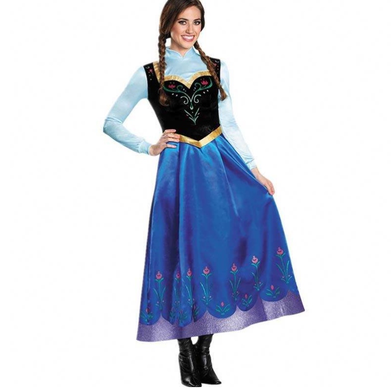 Best Seller 2022 Adulte Elsa Anna Cosplay Woman Halloween Costume princess robe adulte anna costume with cloak hcgd-053