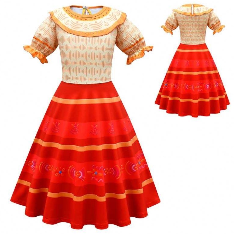 Fête d'anniversaire Halloween Tenues Girls Magic Family Dolores Encanto Costume pour filles HCIS-006
