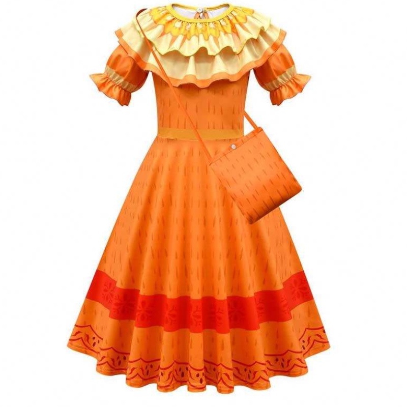 Fête d'anniversaire Halloween Tenues Girls Magic Family Dolores Encanto Costume pour filles HCIS-006