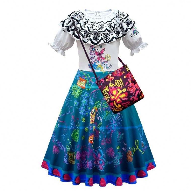 Fête d'anniversaire Halloween Tenues Girls Magic Family Dolores Encanto Costume pour filles HCIS-006