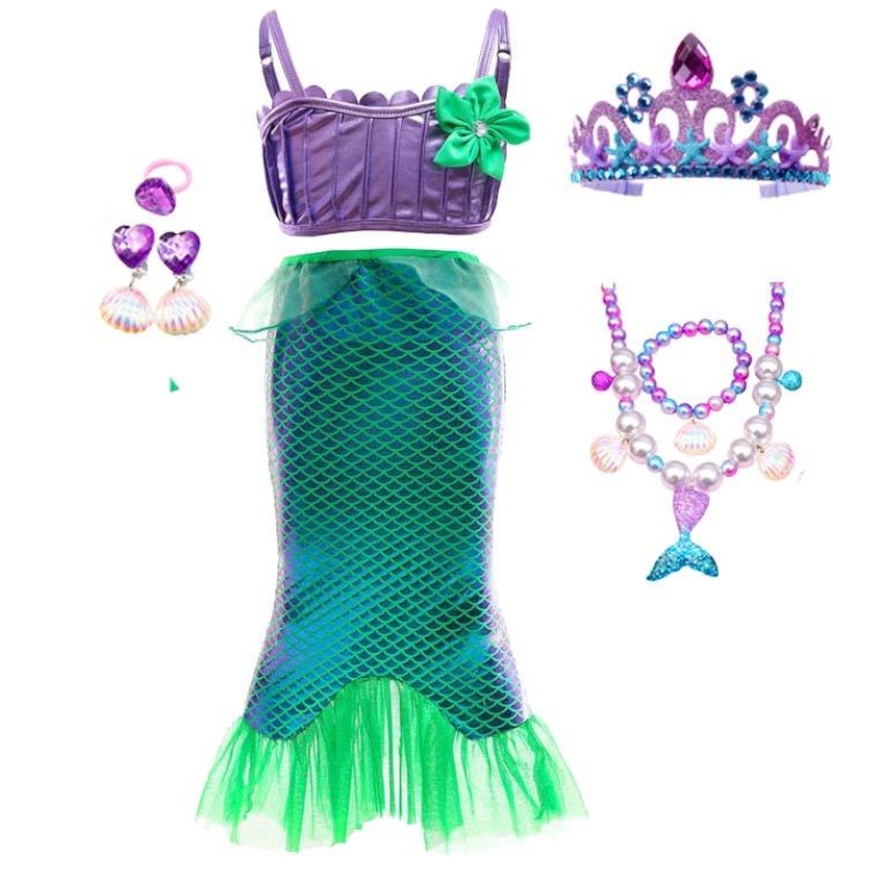 2022 Prix de gros Princesse Habille de petites filles sirène sirène Longue robe Girls HCMM-007