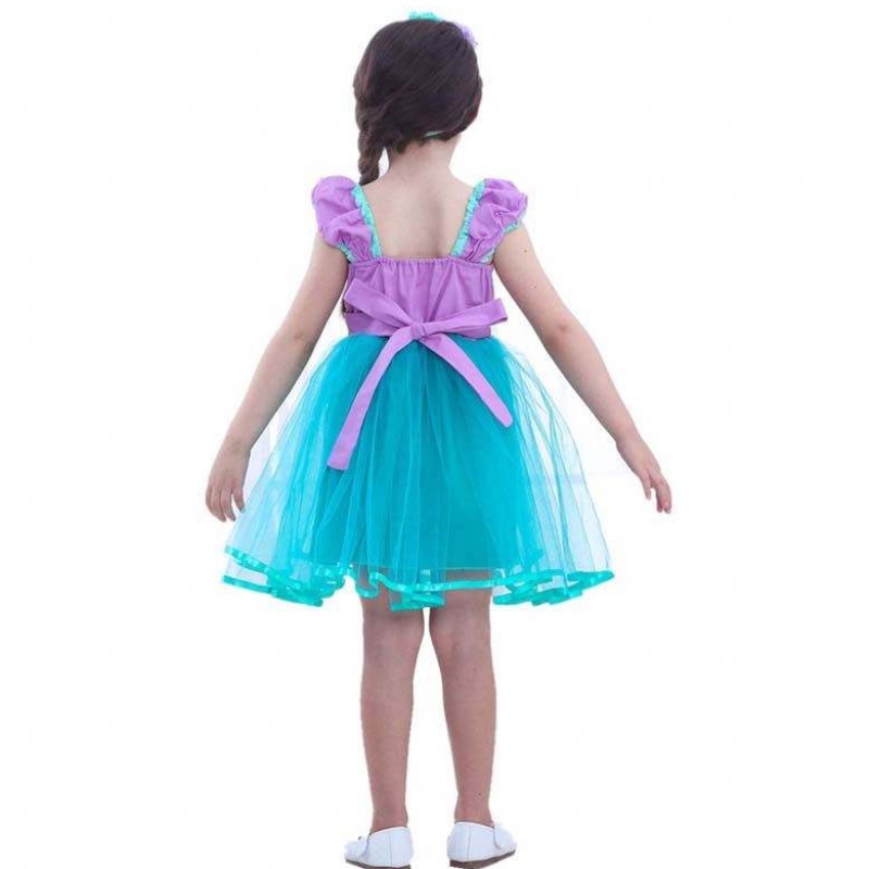 Little Angel Sirène Alice Child Princess Fluffy Blue Tutu Mermaid Robe pour bébé HCMM-008