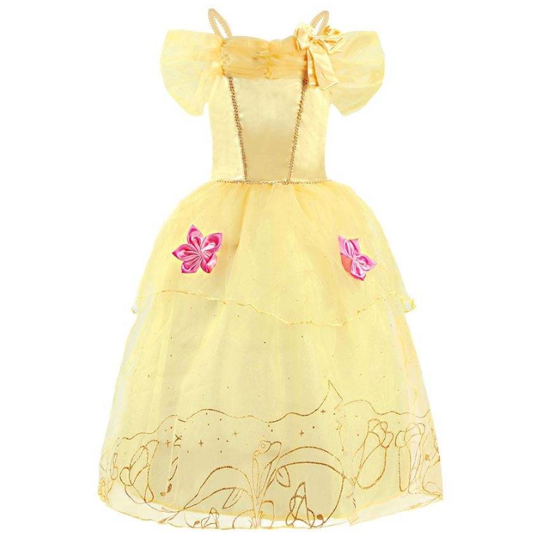 Halloween Cosplay Costume Kids Belle Aurora Sofia Summer Fancy Discing Bilday Girl Fancy Raiponce Princess Robe