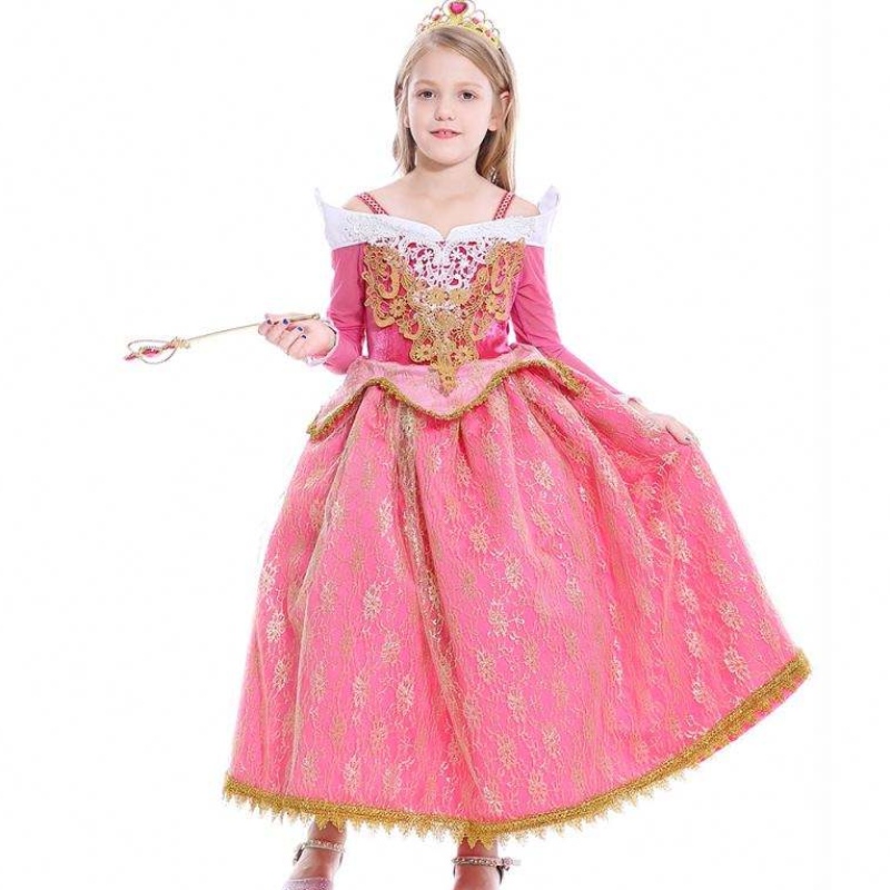 Baige Girls Habille Sleeping Beauty Princess Aurora Lace Dress Dress Cosplay Performance Costume