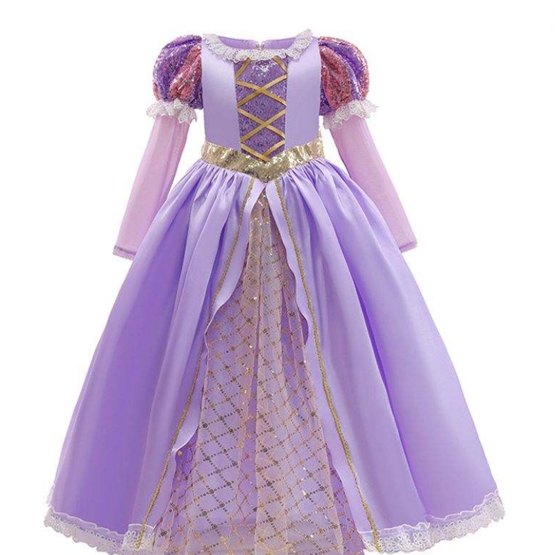 Baige Amazon Vente chaude pour enfants robes cosplay costumes halloween sophia rapunzel robe princesse longue robe de fête