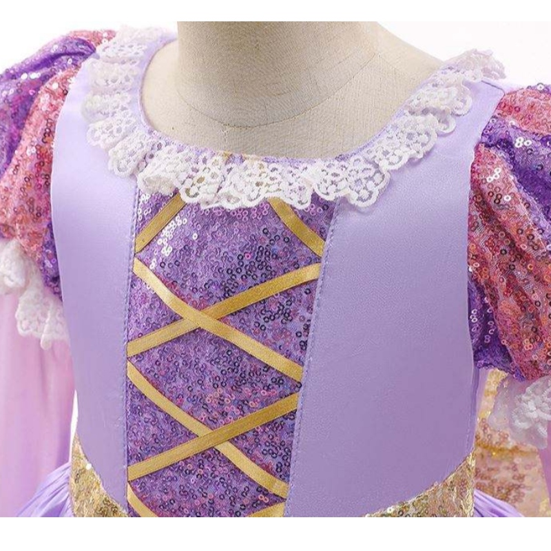 Baige Amazon Vente chaude pour enfants robes cosplay costumes halloween sophia rapunzel robe princesse longue robe de fête