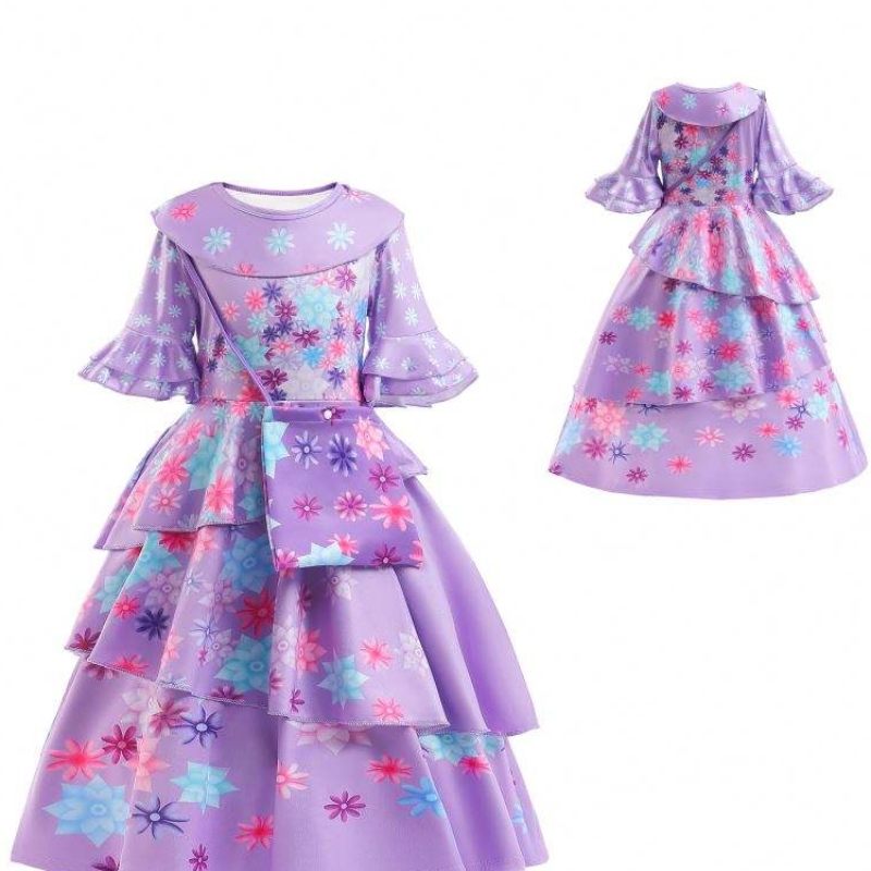 Baige Encanto Mirabel Girl Princess Costume Isabella Cosplay Robe MFMW003