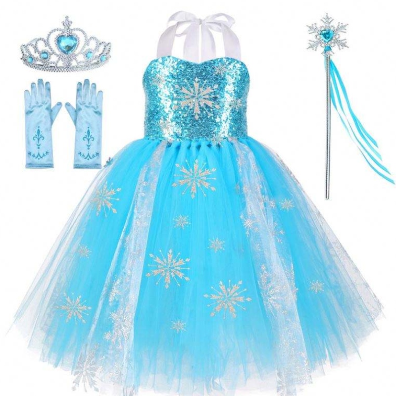 Robe de 3-11 ans Blue Halloween Costume Girl Robes Unicorn Robes Princess Robe tutu jupe