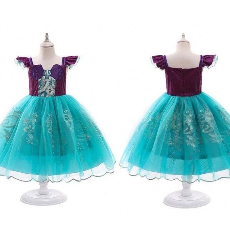 Baige Girls Sirène Ariel Princess Dress Cosplay Costumes For Baby Girl Sirène Habille Up Children Halloween Vêtements