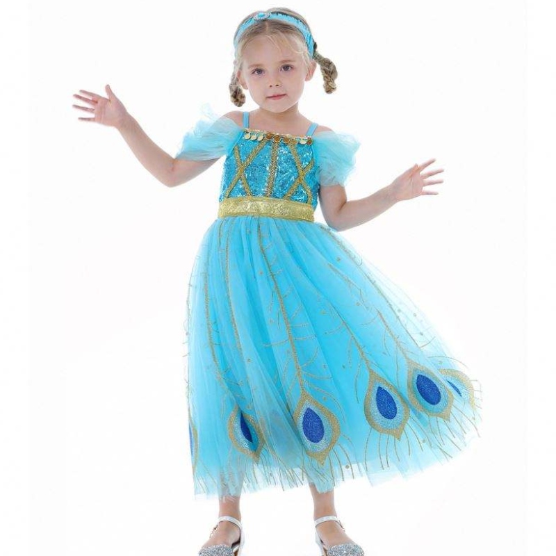Baigenewjasmine princesse robe halloween cosplay costume kids fête robe bx8140