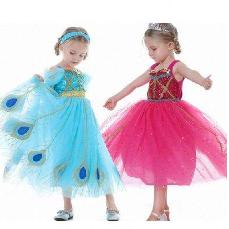 Baigenewjasmine princesse robe halloween cosplay costume kids fête robe bx8140