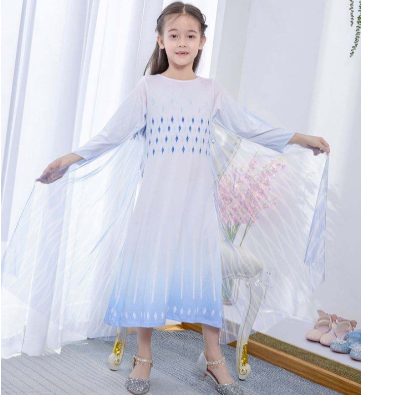 Baige White Princess Elsa Dress Girls Robes Halloween Costumes For Kids TV&Costumes de films