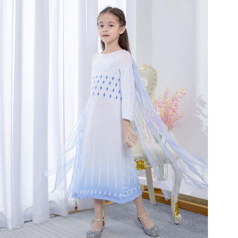 Baige White Princess Elsa Dress Girls Robes Halloween Costumes For Kids TV&Costumes de films