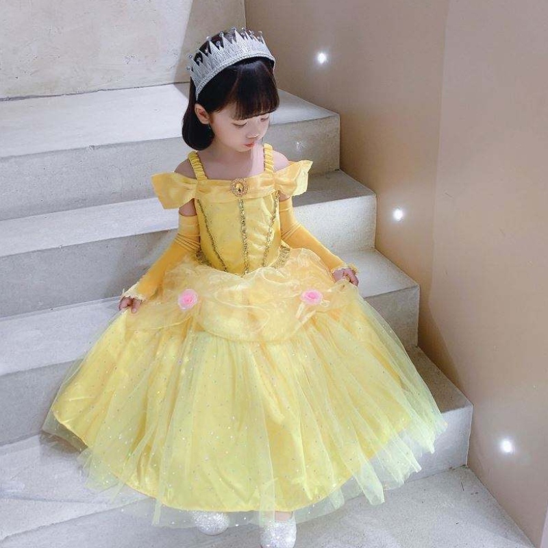Beauté et la bête Belle Princesse Dress Kids Girl Party Cosplay Costume