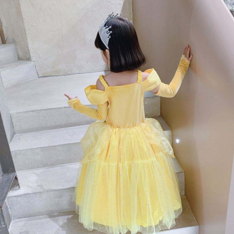 Beauté et la bête Belle Princesse Dress Kids Girl Party Cosplay Costume