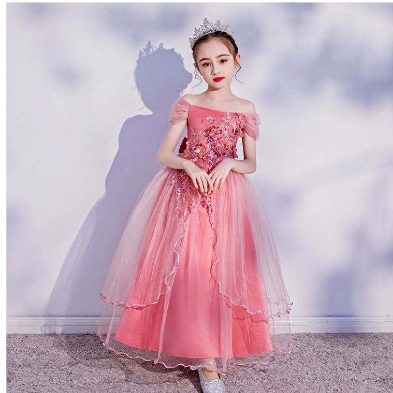 Robe de haute qualité Baby Robes Boutique Girl \\ Sobre adulte Style Western For Kids Evening Party Girl Robe LP-213