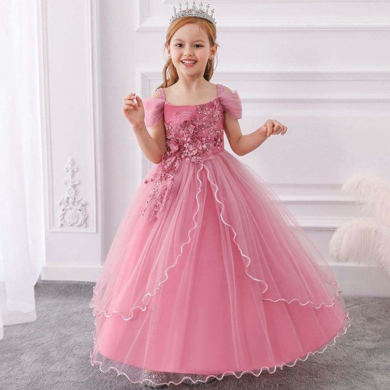 Robe de haute qualité Baby Robes Boutique Girl \\ Sobre adulte Style Western For Kids Evening Party Girl Robe LP-213